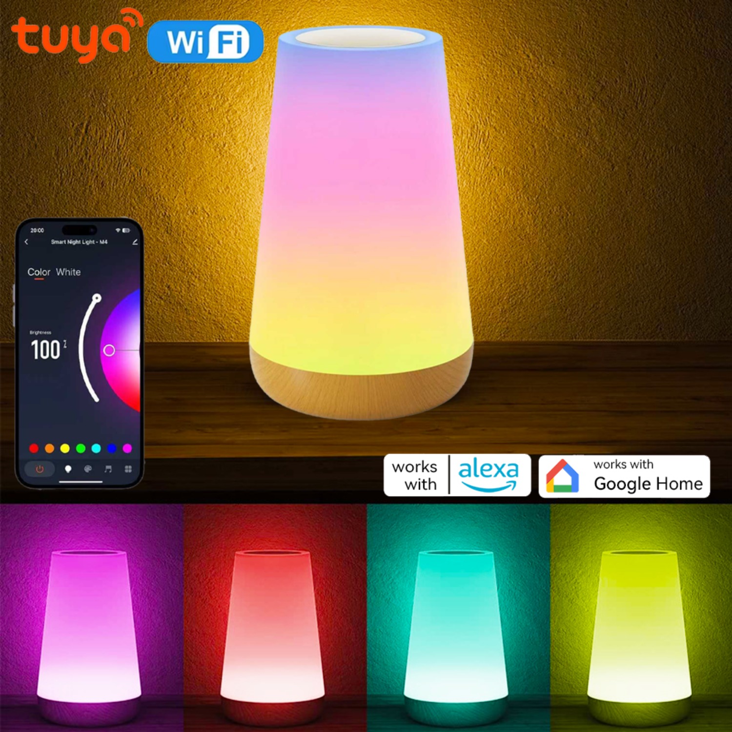 Rgb Desk Lamp Smart - USB 충전식 투야 와이파이 스마트 테이블