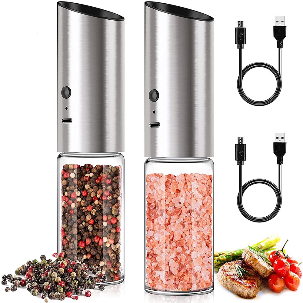 Kitchen Electronics Gadgets - 전기 소금과 후추 분쇄기 세트 USB