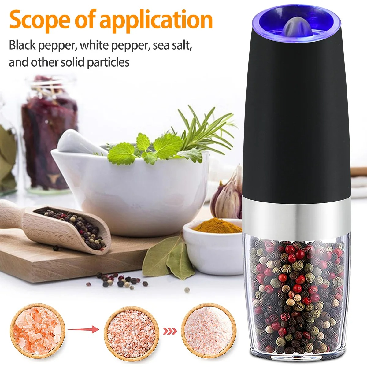 전기 고추 분쇄기 스테인레스 스틸 자동 중력 셰이커 소 - Kitchen Electronics Gadgets 리뷰 및 가격