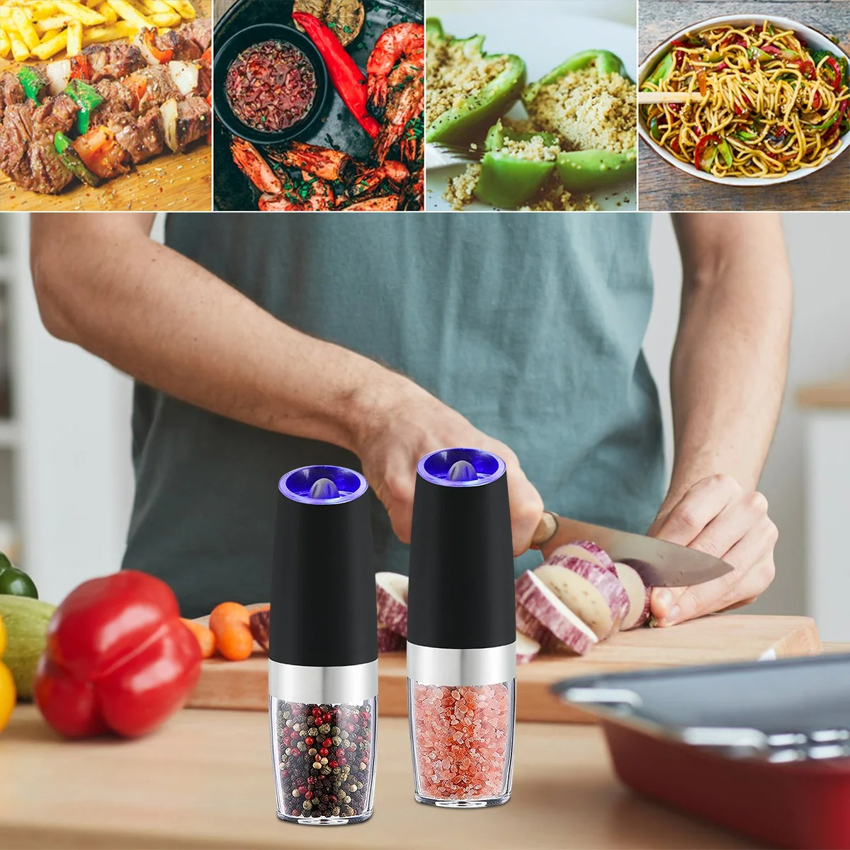 전기 고추 분쇄기 스테인레스 스틸 자동 중력 셰이커 소 - Kitchen Electronics Gadgets 리뷰 및 가격