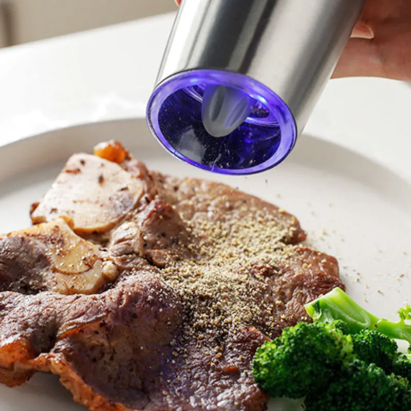 전기 자동 밀 향신료 소금과 후추 분쇄기 중력 LED  - Kitchen Electronics Gadgets 리뷰 및 가격
