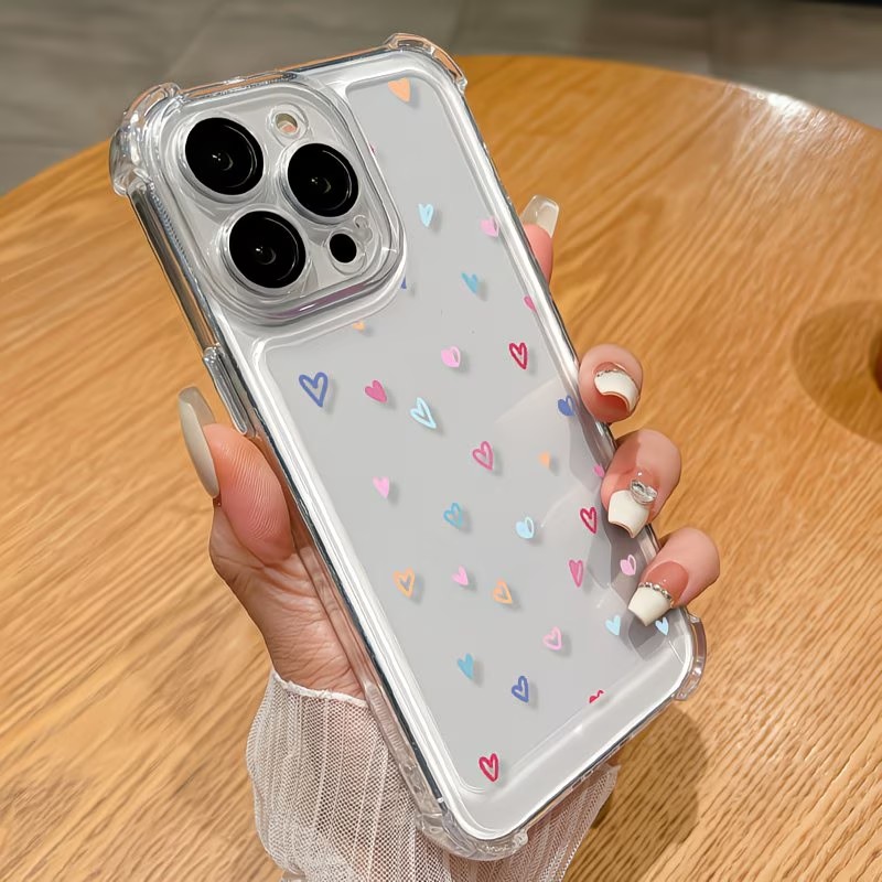 투명 코너 범퍼 컬러풀 하트 폰 케이스 (아이폰 17, - Apple Iphone 15 리뷰 및 가격